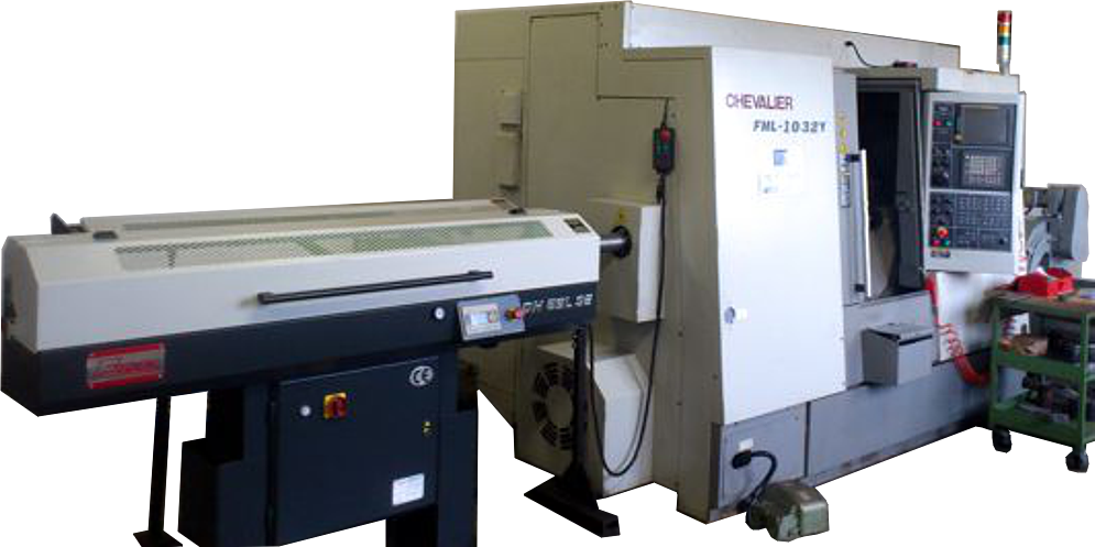 Our Chevalier CNC lathe with Fedec bar feeder